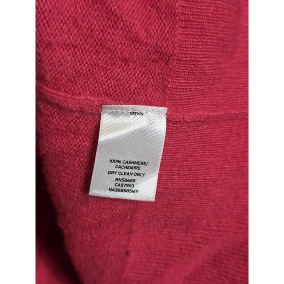 Halogen Sweater Womens XS Petite Red 100% Cashmere V Neck Long Sleeve Pullover - Picture 7 of 10